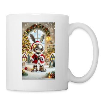 Weihnachtshase - Tasse - Weiß - Rechts