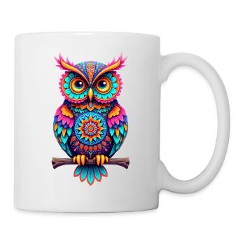 Streetart Eule für eine Street Art Fans Künstler - Tasse - Weiß - Rechts