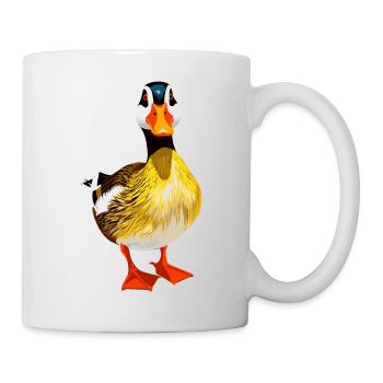 Funny duck in detail – Colored animal design - Mug - white - Right