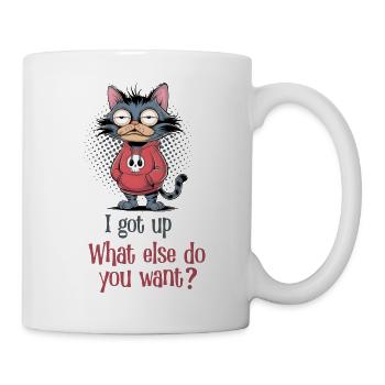 Je me suis levé Cat - Mug blanc - blanc - Droite
