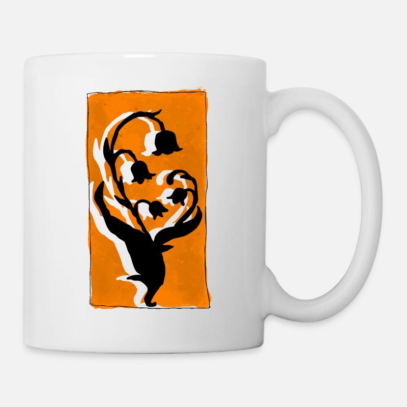 Blumen Scherenschnitt Ornament - Tasse - Weiß