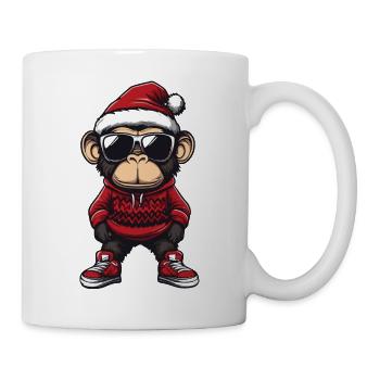 Singe Noël Bande Dessinée Cool - Mug blanc - blanc - Droite