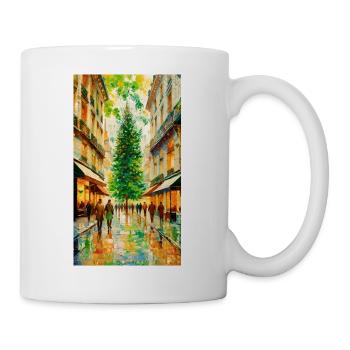 Lebendige Stadtstraße mit Weihnachtsbaum Vibrant - Tasse - Weiß - Rechts