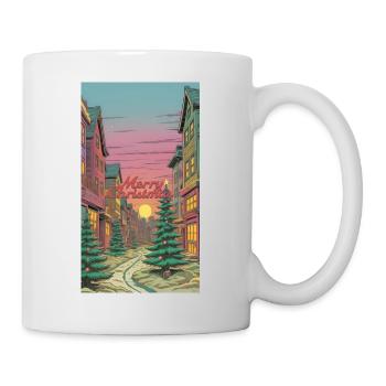 Merry Christmas Winter Village Scene Merry - Mug - white - Right
