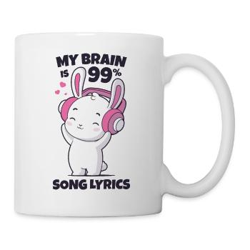 Mon cerveau est composé à 99% de paroles de chansons - Mug blanc - blanc - Droite