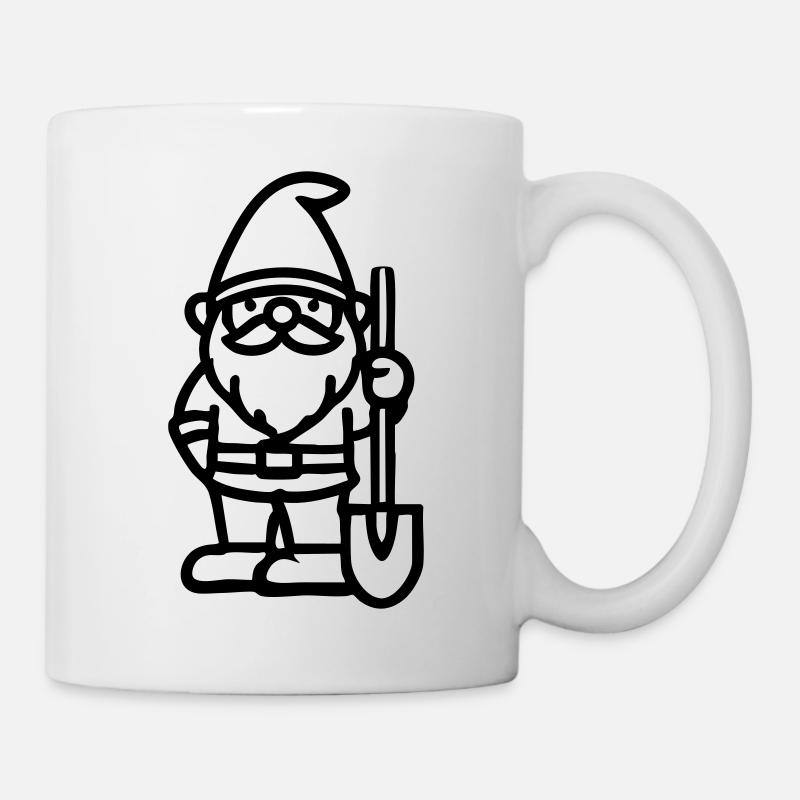 Nain de jardin nain avec pelle - Mug blanc - blanc
