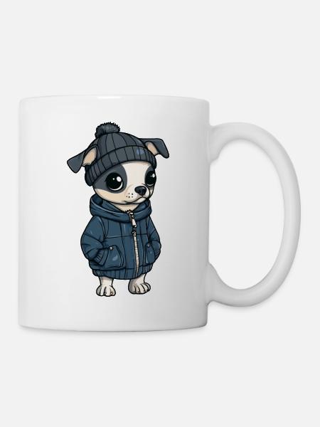 Whippet Hund Cartoon - Tasse - Weiß
