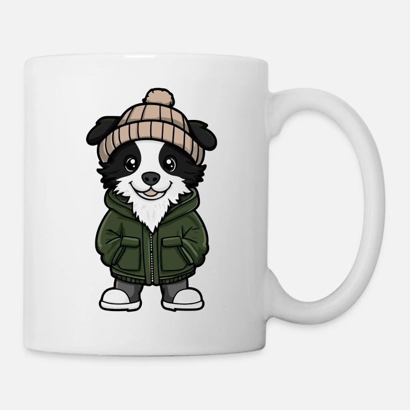Border Collie Dog Cartoon - Mug - white