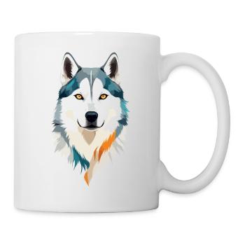 Husky Vector Art with Vibrant Colour Illustration - Mug - white - Right
