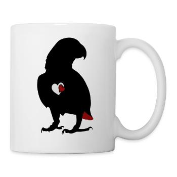 African grey parrot heart - Mug - white - Right
