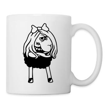 Black Sheep Girl Woman Goth Emo Girl Pretty - Mug - white - Right