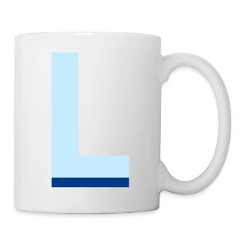 Lettre l bleu pop et moderne - Mug blanc - blanc - Droite