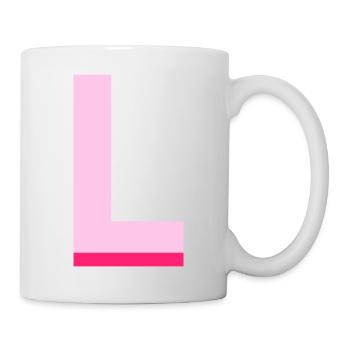 Pop und moderner rosa Buchstabe l - Tasse - Weiß - Rechts