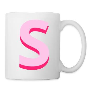 Lettre s rose pop et moderne - Mug blanc - blanc - Droite