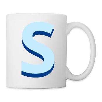Lettre s bleu pop et moderne - Mug blanc - blanc - Droite