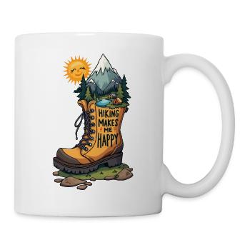Wandern macht mich glücklich - Tasse - Weiß - Rechts