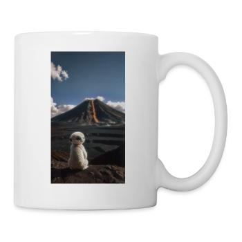 Niedliches Tier beim Beobachten eines - Tasse - Weiß - Rechts