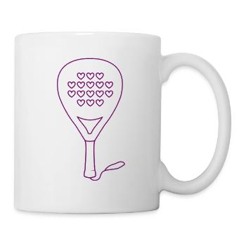 Padel Herz lila - Tasse - Weiß - Rechts