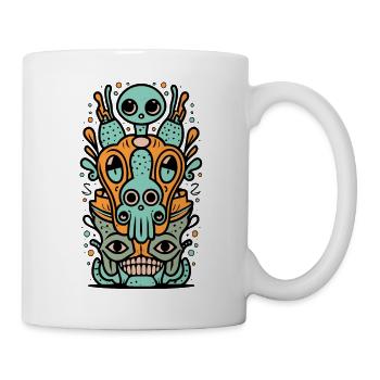 Gribouillages extraterrestres - Mug blanc - blanc - Droite