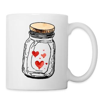 Glass Full of Love Hearts Watercolors - Mug - white - Right
