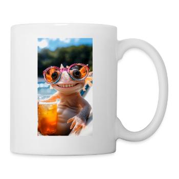 Ambiance de la plage d’Axolotl - Mug blanc - blanc - Droite