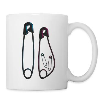 schwangerschaftankündigung Zwillinge Mädchen Bube - Tasse - Weiß - Rechts