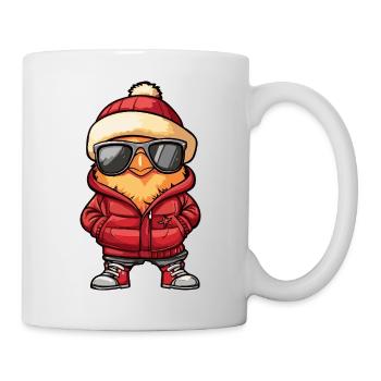 Huhn Cool Comic - Tasse - Weiß - Rechts