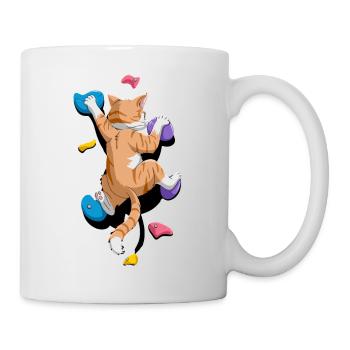 Lustige Boulder-Katze Felsenkletterns - Tasse - Weiß - Rechts