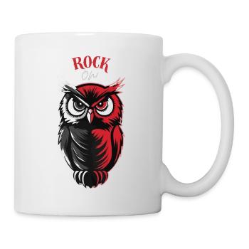 Eule - Rock on ! - Tasse - Weiß - Rechts