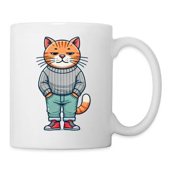 Drôle Chat Réfrigéré Amour Chats - Mug blanc - blanc - Droite