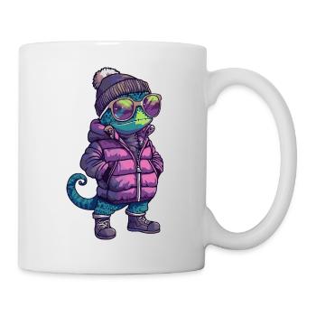 Caméléon Bande dessinée cool - Mug blanc - blanc - Droite