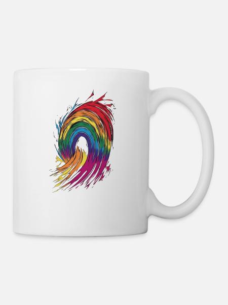 Regenbogen - Tasse - Weiß