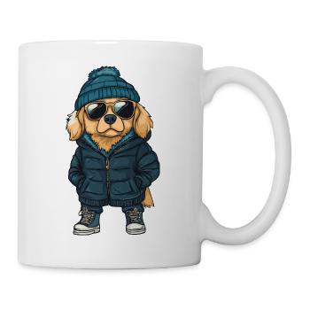 Golden Retriever Hund Cool Comic Lustig - Tasse - Weiß - Rechts