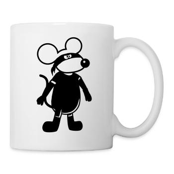 Maus Böse Räuber Ninja Überfall Dieb Einbrecher - Tasse - Weiß - Rechts