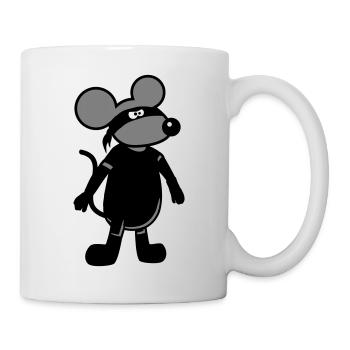 Maus Böse Räuber Ninja Überfall Dieb Einbrecher - Tasse - Weiß - Rechts