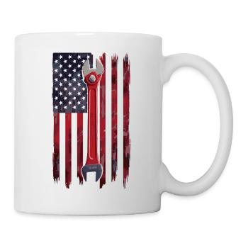 Rat Rod USA Flag Car Builder Mechanic - Mug - white - Right
