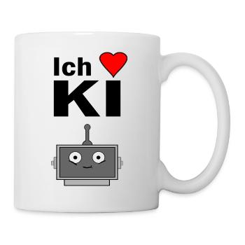 Ich liebe KI - Tasse - Weiß - Rechts