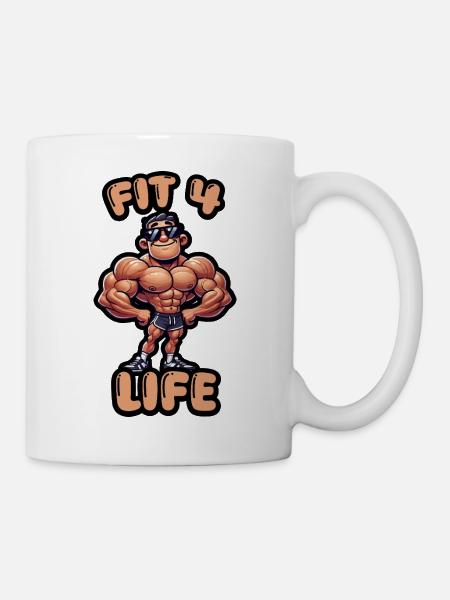 bodybuilder cool - Tasse - Weiß
