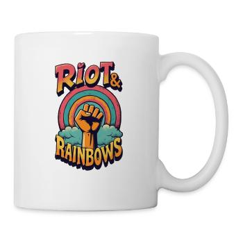 Riot & Rainbows – Power & Pride - Tasse - Weiß - Rechts