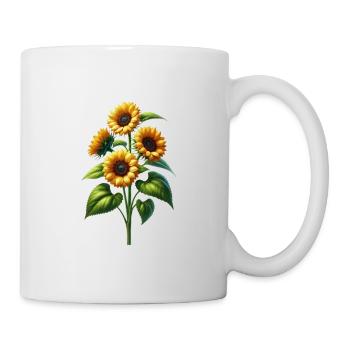 Sonnenblume Blumenranke Blume floral Blüte blumig - Tasse - Weiß - Rechts
