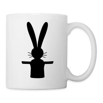Hase Zylinder Hut Zauberer Kaninchen zaubern süß - Tasse - Weiß - Rechts