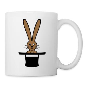 Hase Zylinder Hut Zauberer Kaninchen zaubern süß - Tasse - Weiß - Rechts