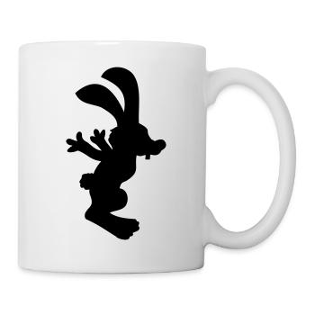 Hase springt Hoppelhase lustig hüpfen Sprünge Cool - Tasse - Weiß - Rechts