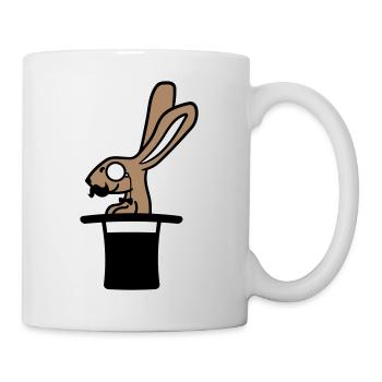 Sir Rabbit Monocle Glasses Beard Top Hat Wizard - Mug - white - Right
