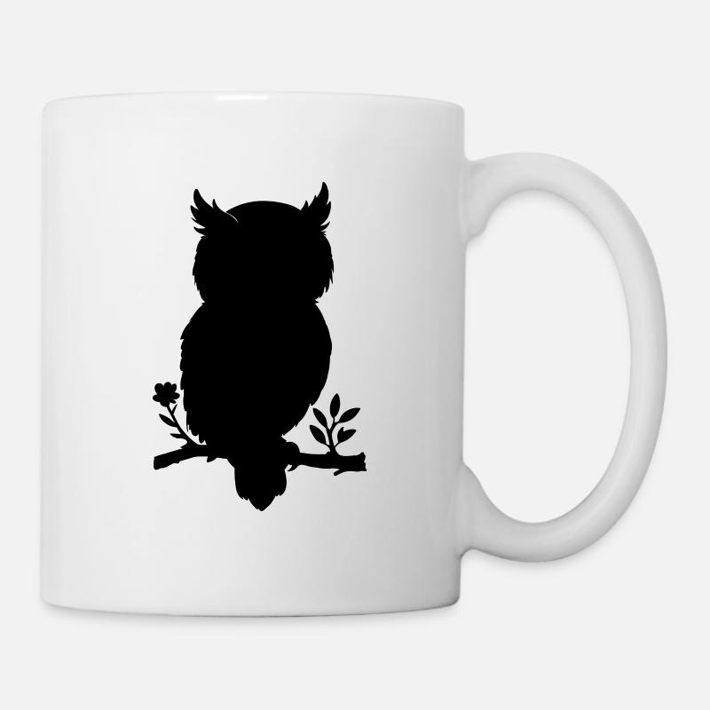 Eule - Scherenschnitt - Tasse - Weiß