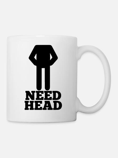 brauche Kopf - Tasse - Weiß