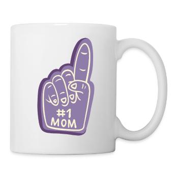 #1 Mom – Coole Fanhand Illustration - Tasse - Weiß - Rechts