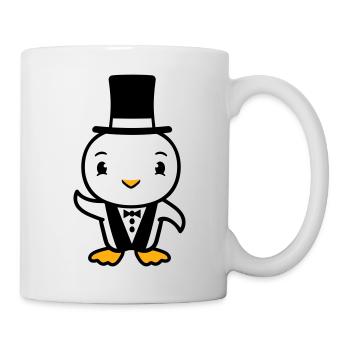 oiseau mari chapeau haut de forme costume mariage riche - Mug blanc - blanc - Droite