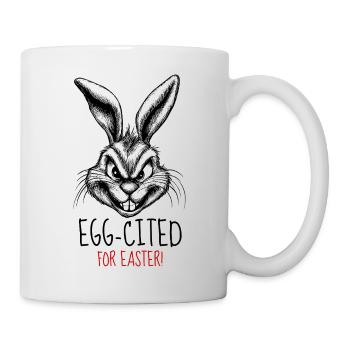 gloomy rabbit - "Egg-cited for Easter!" - Mug - white - Right