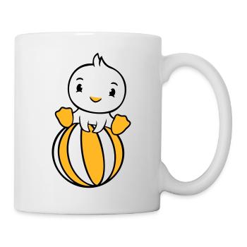 Canard assis sur le ballon Circus Vacances Beach Ball Fun - Mug blanc - blanc - Droite